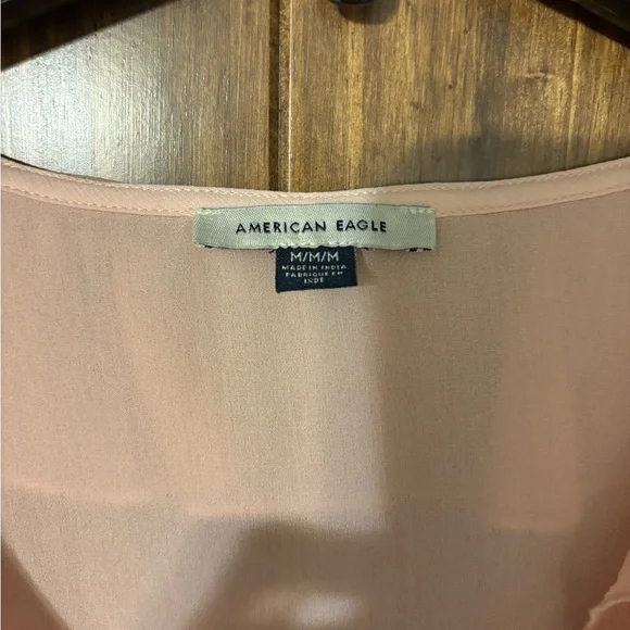 American Eagle Outfitters Soft Pink Ruffle Blouse - Picture 3 of 3
